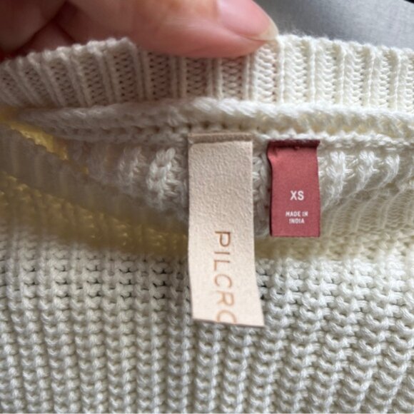 Pilcro Cream and Pink Lace Women's Sweater - Picture 6 of 9